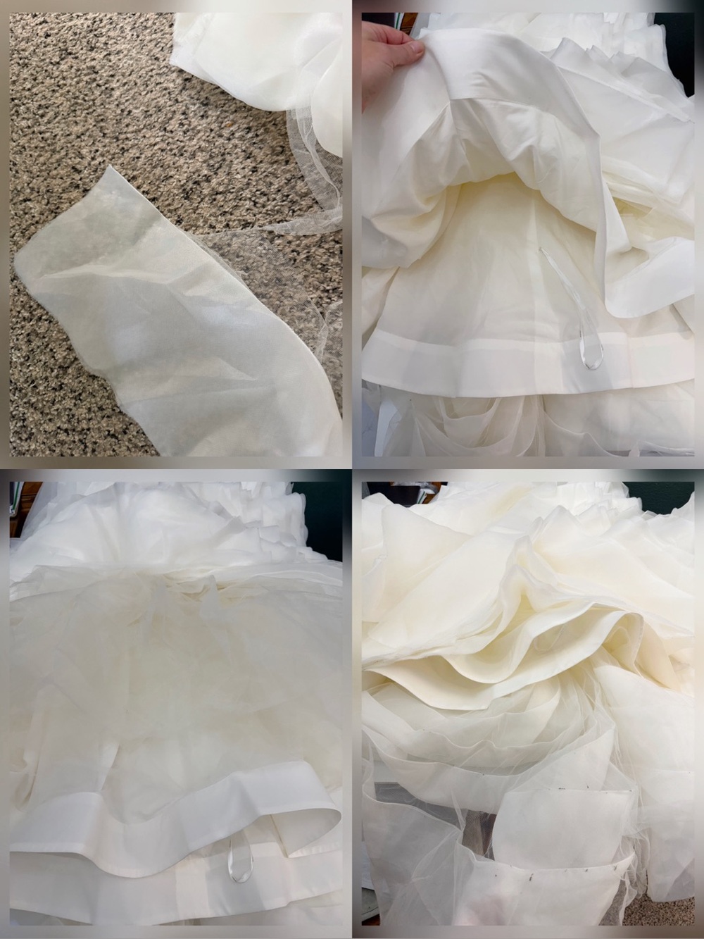 White by Vera Wang Organza Trumpet Wedding Dress STYLE # VW351011 - Picture 15 of 16